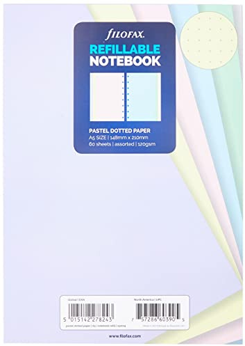 Filofax A5 pastell prickig anteckningsbok påfyllning, 152019, 1-pack, flerfärgad