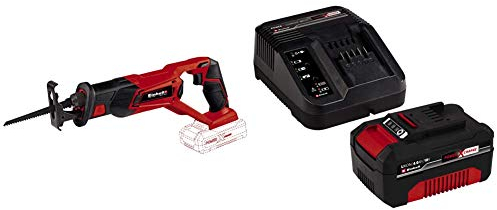 Einhell Power X-Change Cordless Reciprocating Saw with Battery and Charger - 22mm Stroke, 18V Electric Saw to Cut Wood, Plastic and Metal - TE-AP 18/22 Li Recip Power Saw + 4Ah Starter Kit