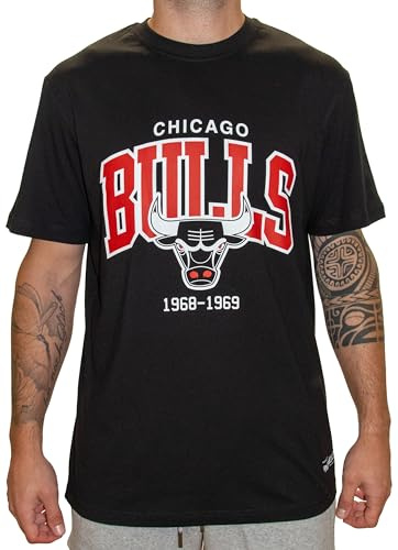 Mitchell & Ness NBA Hardwood Classics Team Arch T-Shirt - Chicago Bulls, Schwarz, M