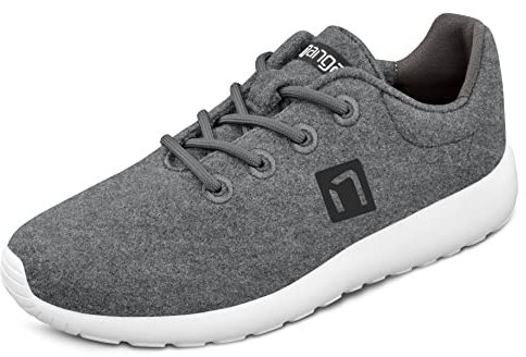 Nanga Zapatillas de lana para hombre, ligeras, de lana merino, para ocio, deporte y trabajo, transpirables, con plantilla intercambiable, pizarra, 42 EU