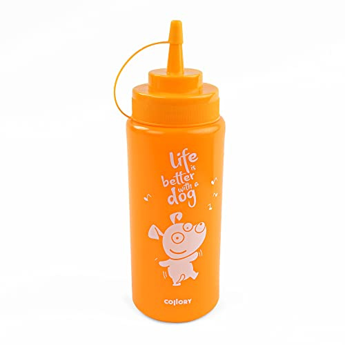 Collory Flacone da spremere, 500 ml, colorato dosatore per salse, condimenti, ketchup, senape, mayo e pasta liquida, bottiglia per spezie, extra morbida