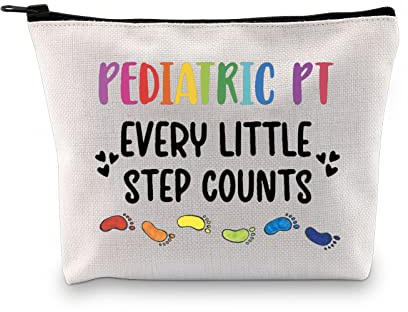 GJTIM Pediatric Physical Therapist Gift Pediatric PT Every Little Step Counts Makeup Bag Paediatricians Gift (Step Counts Bag)