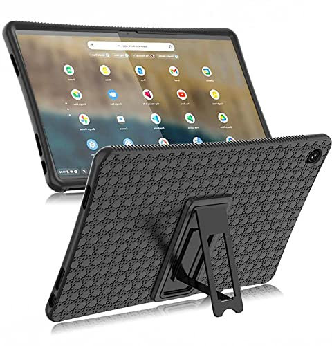 INSOLKIDON Compatible with Case for LENOVO IdeaPad Duet 560 Chromebook 13.3 INCH tablet, Full Coverage Ultra Slim adjustable Stand Silicone Shockproof Lightweight Protective Cover Case (Black)