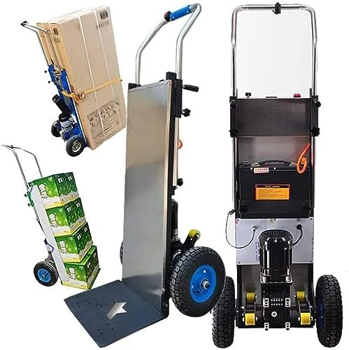 DLUXCA Carrello Saliscale Elettrico con Batteria Rimovibile, Capacità di Carico 400 kg, Motori Brushless per Sacchi e Oggetti Pesanti su e Giù Scale