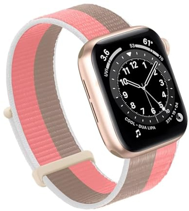 BUDAY För Apple Watch Band 49MM 45MM 44MM 42MM 41MM 40MM 38MM, Dam Herr Sport Nylon Loop Band För IWatch Series Ultra 8 7 6 5 4 3 2 1 SE(Tan,38/40/41mm)