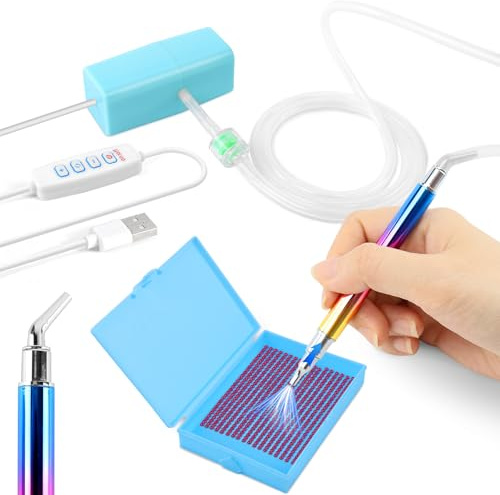 testyu E-Painter per Pittura a Diamante Pen, Kit Penna per Pittura a Diamante con Aspirazione e Vassoio Portaoggetti, 3 Livelli di Aspirazione Regolabili, Accessori per Pittura a Diamante