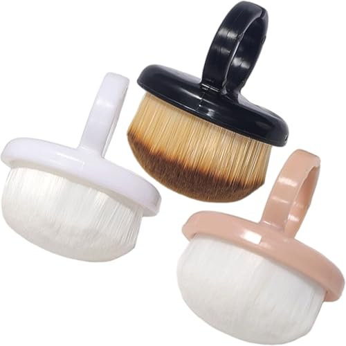 Brosse de nettoyage des ongles 3 pièces brosse à ongles pour nettoyer les à poussière tête ronde 3 couleurs sur les doigts avec poils en fibre pour manucure et pédicure