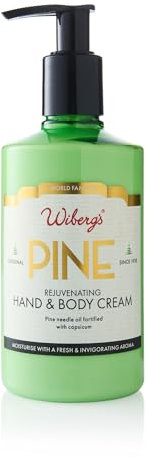 WIBERG'S Pine Hand & Body Cream 300ml | Hydrating with Cocoa Butter, Aloe Vera & Vitamin E | Refreshing Eucalyptus & Pine Scent | Nourishing Moisturiser for All Skin Types