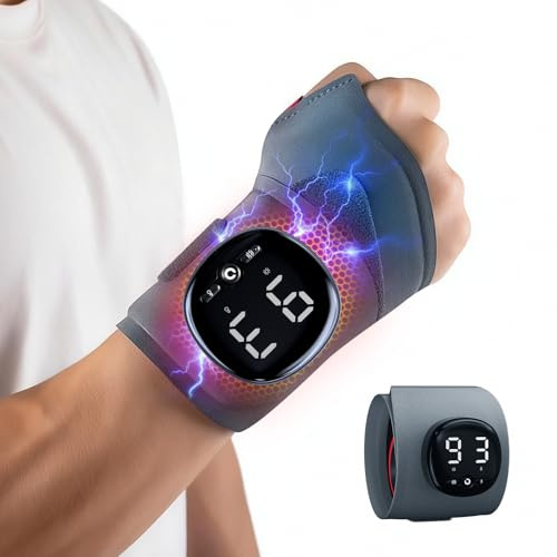 TENICORE 3-in-1 Cordless Heated Hand Massager - Relief for Carpal Tunnel, Arthritis & Tendonitis - Adjustable Wrist Support, Gift for Christmas Thanksgiving, Left/Right Hand, Lagre