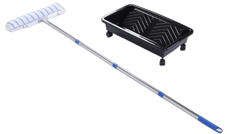Fabater Kit Rullo di Vernice per Carichi Pesanti da 18 Robusta Asta di Prolunga, Senza Bisogno di Scale o Impalcature, per Pareti e Soffitti, in Acciaio Inossidabile ABS.