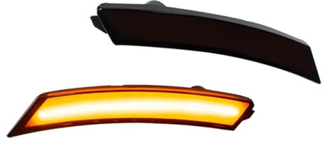 Intermitentes Laterales Para Pontiac Para Solstice Para Saturn Para Sky 2006-2010 Lente Full LED Luces Posición Laterales Delanteras Pasos Rueda Indicador luz Señal Giro Dinámica(Smoked Lens Amber)