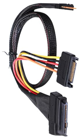 NUEAYMS Cavo di collegamento SASs SFF8654 a SFF8639 con design resistente al rumore per connessioni dati da 12 Gbps, cavo adattatore SASs HDD