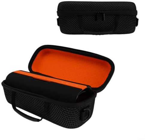 Moliuoly EVA-bärväska för Xiaomi Sound Party Pro högtalare, hårt skal skyddsfodral med axelrem, reptålig stötdämpning, förvaringsväska svart orange