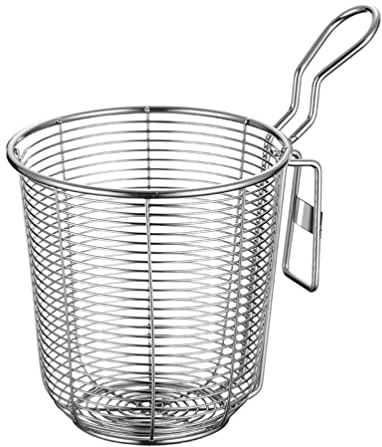 Angoily Edelstahl Nudelkorb Mesh Spinnensieb Nudelsieb mit Griff für Nudeln Nudeln Ramen Knödel Frittiertes