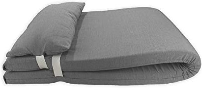 Acomoda Textil - Colchón Tumbona con Cojín 180x60x6 cm. Desenfundable, Elegante y Cómodo. Ideal para Jardín Piscina, Playa, Balcón y Terraza. (Gris, 1)