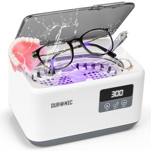 Duronic UC60 Ultraschallreinigungsgerät 600ml | Leistungsstarker Ultraschallreiniger für Brillen, Schmuck & Zahnprothesen | Intuitive Touch-Bedienung & Edelstahltank