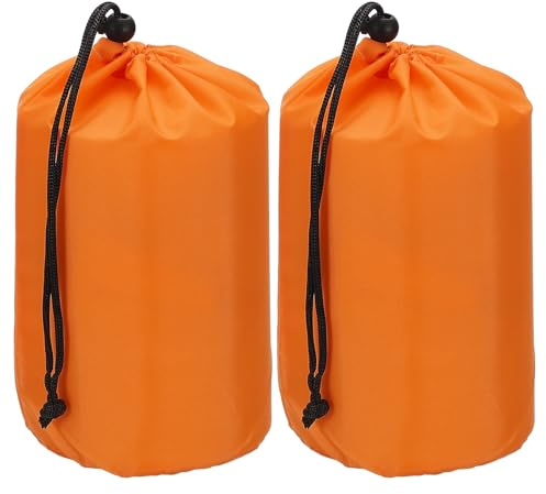 PATIKIL 2Pcs Stuff Sack Waterproof Outdoor Storage Sack 5x10 Orange