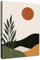 WENGTIAO Stampa su Tela Boho Astratto Geometrico Con Cornice Quadro su Tela Pittura Colorate Minimalista Montagna Tramonto Quadro Moderno Soggiorno Camera da Letto Decorazioni Parete 30x40 cm