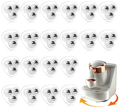 Lot de 20 roulettes à billes autocollantes à 360 ° pour meubles, silencieuses, pour machine à café, appareils de cuisine et poubelles