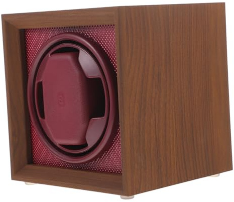 LIGIGWASH Caja Giratoria para Relojes Automática y Agitador De Relojes Vintage, Madera De Nogal Negro Panel Interior Abs Color, Motor Silencioso, 3 Modos Ajustables, Uso Doméstico, Diseño Compacto
