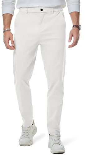 Magritta Mens Smart Casual Chinos Trousers Stretch Golf Trousers Slim Fit Pants with Pockets