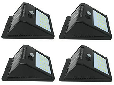 TEMPO DI SALDI 4 x strålkastare 20 LED med solpanel och rörelsesensor skymningsspotlight