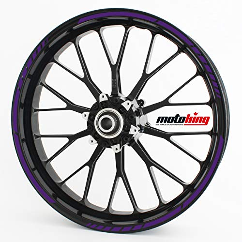 Felgenrandaufkleber im GP Design - Vorgekrümmt für 20 bis 24 - Felgenaufkleber - Für Motorrad, Auto & mehr - Farbe: Lila