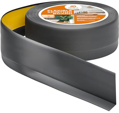 Quest Skirting Board PVC 50 x 20 mm Self-Adhesive - Graphite, 20 m