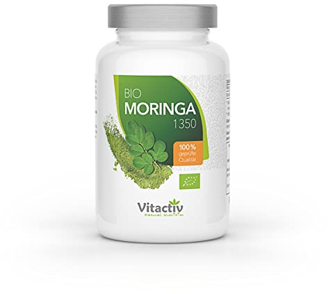 Vitactiv Natural Nutrition ORIGINAL BIO MORINGA, das Nährstoffwunder in einer Kapsel, perfekte Zusammensetzung aller wichtigen Nährstoffe, hochdosiertes Bio Moringa Oleifera(90 Kapseln, 3-Monatspack)
