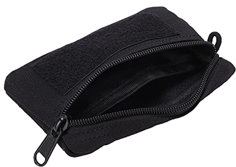 BigKing Tasche für Gürtel,15 x 10 x 2 cm Nylon Tragbare Reise Reißverschluss Gürteltasche wasserdichte Outdoor EDC Molle Pouch Brieftasche für Camping Wandern(Schwarz)