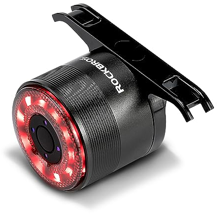 ROCKBROS USB Rechargeable Bike Rear Light, Bright Waterproof LED Light with 5 Fixed Flashing Modes and Breathing for MTB Bikes Cycling