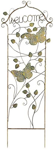 Grand Treillage De Jardin, Clôture De Jardin en Treillis De 149,5 × 39 Cm, Support pour Plantes Grimpantes, Panneaux De Grille De Treillis Métalliques pour Terrasse De Pelouse Extérieure