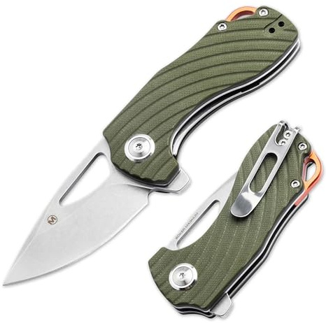 Magnum® Tadpole - kleines Einhand Flipper Taschen-Messer - Outdoor G10 Klappmesser grün - Linerlock EDC Falt-Messer mit Clip in Geschenk-Box