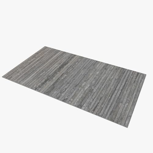 Comart, Alfombra Bamboo Style, para Cocina, salón, baño, bambú Efecto Shabby Chic, Fondo Antideslizante, Gris, 50 x 240 cm