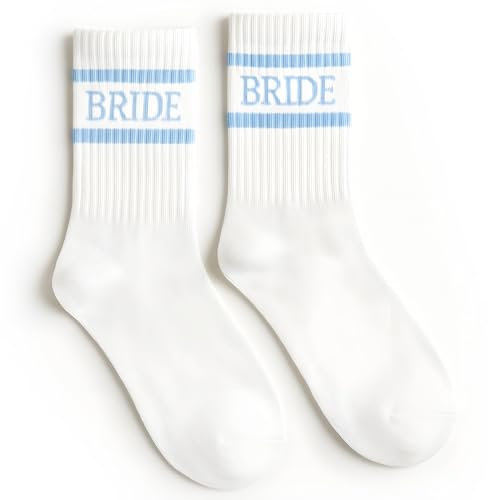 xo, Fetti Bride Socks, White | Something Blue Bachelorette Wedding Gift