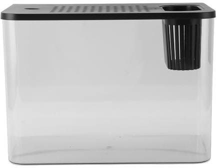 HOHXFYP Liten fiskburk, ekologisk bordsskiva fiskburk akvarium, plast klart mikrolandskap skrivbord akvarium för guldfisk räkor betta fisk (31,6 x 18 x 22,5 cm)