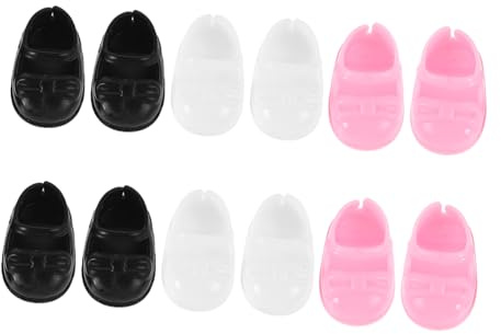 Scarpe Mini per Bambole 6 Paia in Plastica, Piatte