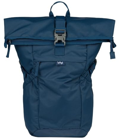 Baagl Rucksack Damen Herren – Rolltop Backpack Wasserdicht mit Laptopfach – Ergonomischer Roll Daypack für Arbeit, Uni, City & Freizeit – Moderner Rollrucksack, 29 l (Navy)