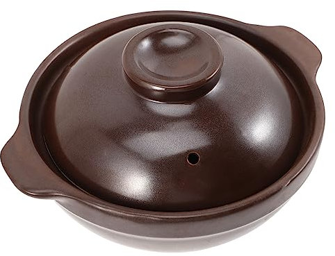 BESTYASH Pentola Terracotta Per Stufati e Zuppe Casseruola in Per Spaghetti e Utensile Da Cucina Resistente Alle Temperature Design Ergonomico Per Uso e
