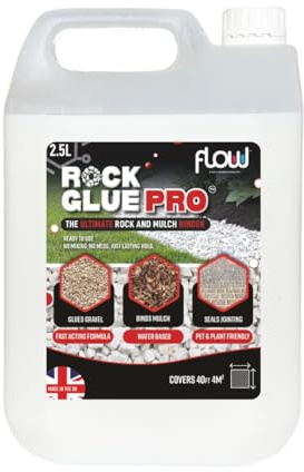 Rock Glue Pro – Heavy-Duty Water-Based Gravel & Mulch Binder for Driveways, Garden Paths | Long-Lasting, Weatherproof, Easy-to-Apply Formula (Clear, 2.5 Litre)