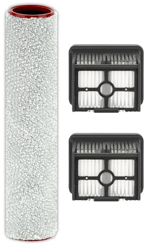 (3 Pack) H15 Pro Replacement Brush Rollers and HEPA Filters Compatible with Dreame H15 Pro/ H15 Mix/ H12 Pro FlexReach Wet Dry Vacuum Cleaner, 1 Brush Roller (Excluding Handle), 2 HEPA Filters