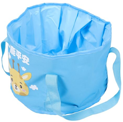 BUGUUYO Bain de Pieds Pliable Portable en PVC 15l Facile à Ranger Bleu pour Camping et Pêche, Paquet à Eau Pratique et Léger