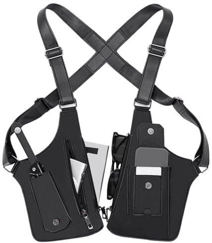 Hombro de Cuero, Bolso Ajustable antirrobo con Correa Oculta para Las Axilas con múltiples Bolsillos, Bolso de Hombro antibolsillo