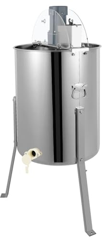 Elektrisk honungscentrifug, 140 W honungsslunga i rostfritt stål med varvtalsregulator, för 4 vaxkakor, lämplig för hobbyikare och små biodlingsföretag