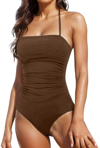Axelbandslös sommar monokini baddräkt med skuren design för strand och pool