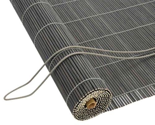 vidaXL Estor Enrollable Gris 80 x 220 cm Bambú