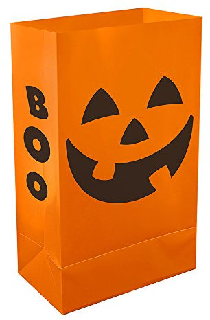 Lumabase 51412 Orange Jack O' Lantern Luminary Bags