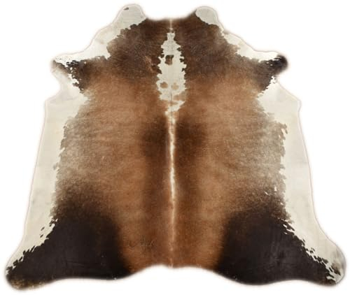 generisch KUHFELL STIERFELL GRAU BRAUN Natur 230 x 180 cm ECHTES RINDERFELL Fell Teppich Champagner