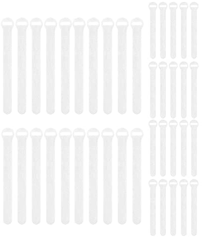 Self-Gripping Cable Ties by Wrap-It Storage - Assorted 40 Pack White