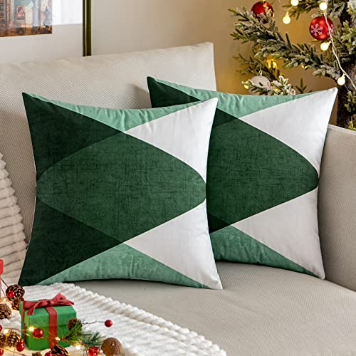 MIULEE Weihnachten Kissenbezug Dekorative Geometrische Muster Dekokissen Skandinavisch Sofakissen Kissenhülle Zierkissen Bunt Diamant Modern für Sofa Wohnzimmer Schlafzimmer 2er Set 45x45 cm